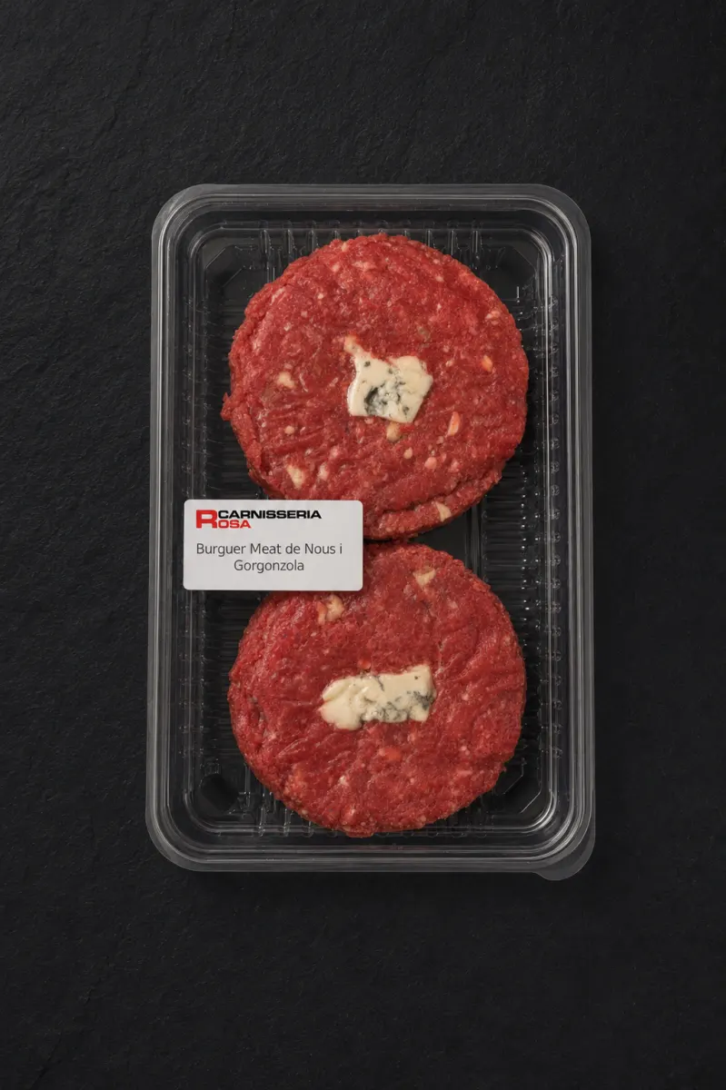 Hamburguesa de nous i gorgonzola — Carnisseria Rosa